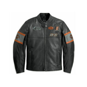 Men’s Motorcycle HD Eagle Black Cowhide Leather Jacket Harley Davidson