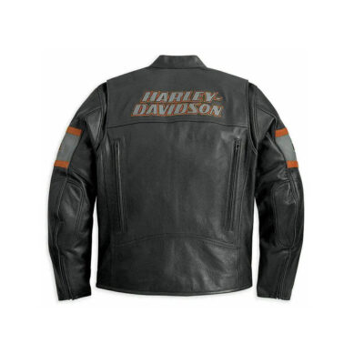 Men’s Motorcycle HD Eagle Black Cowhide Leather Jacket Harley Davidson