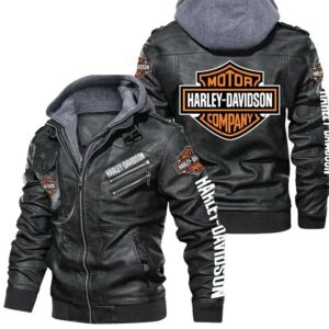 Men’s Motorcycle Cowhide Black Hooded Harley-Davidson